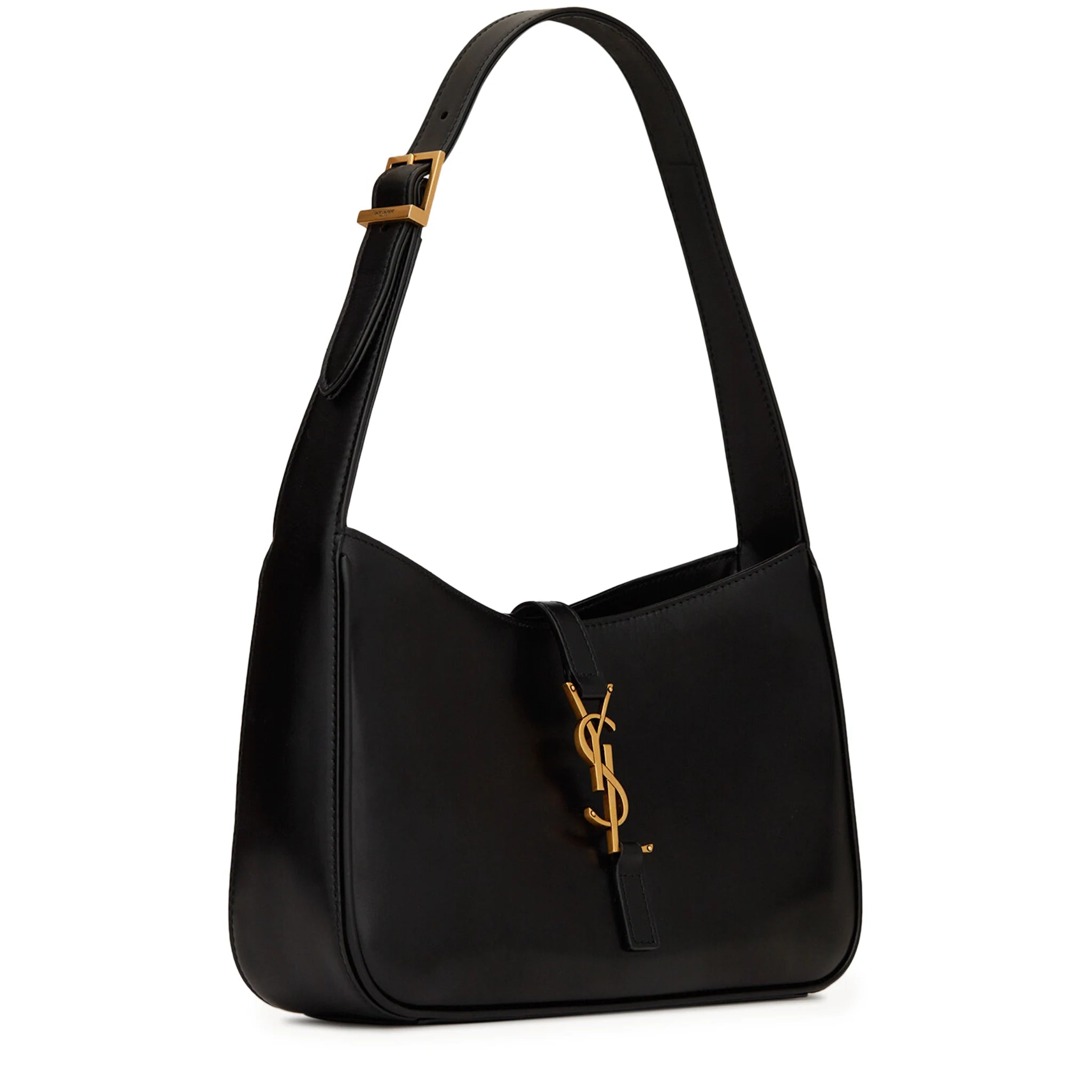 Saint Laurent Logo Plaque Black Hobo Bag